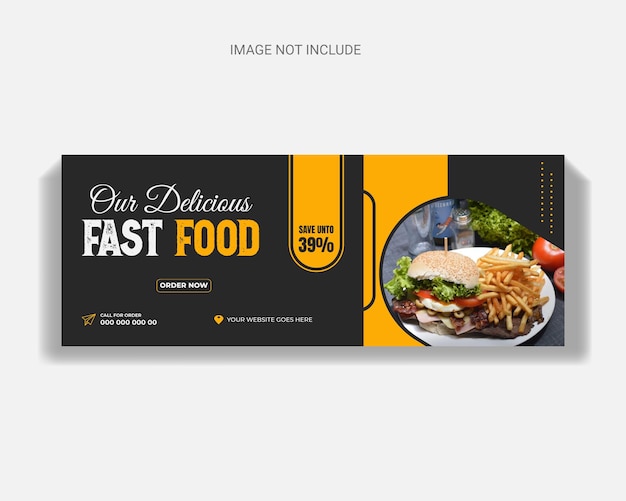 멋진 레스토랑 음식 서비스 소셜 미디어 표지 디자인