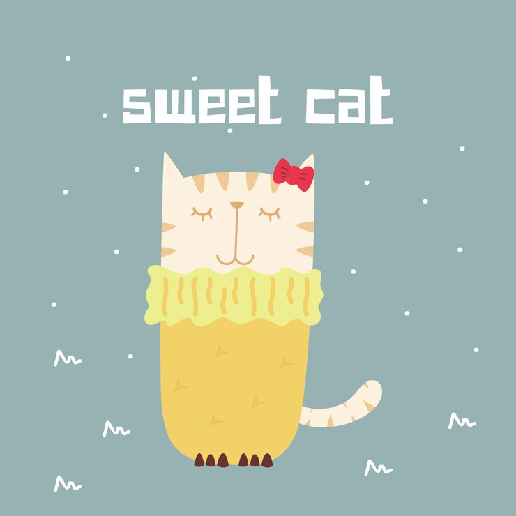 Vector 素晴らしいレトロなひらめくかわいい猫