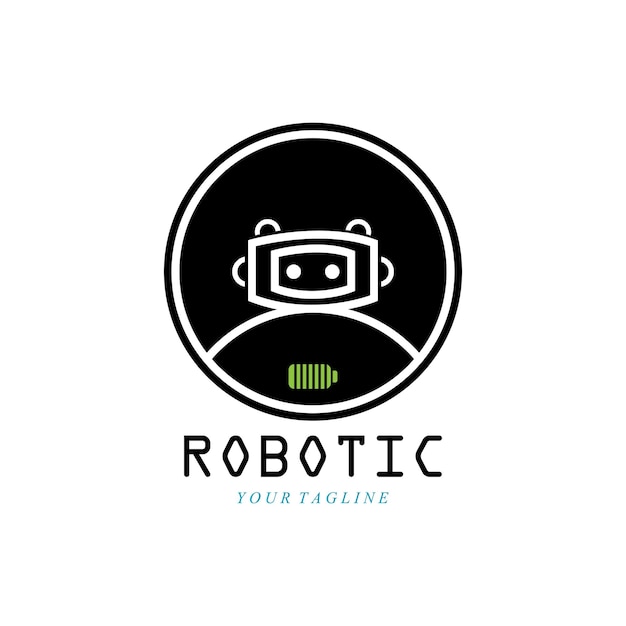 Fantastico design del modello di logo del robot