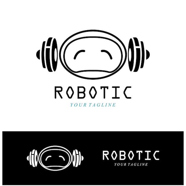 Awesome robot logo template design