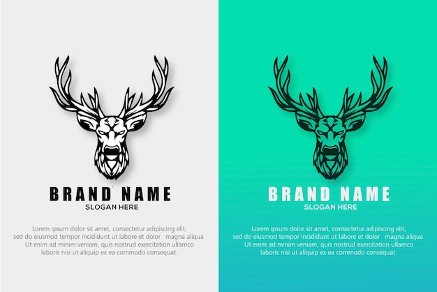 awesome simple black deer logo mascot free vector