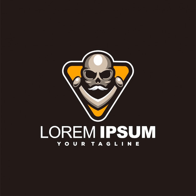 Awesome skull head logo design