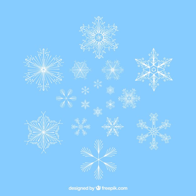 Vector awesome snowflakes collection