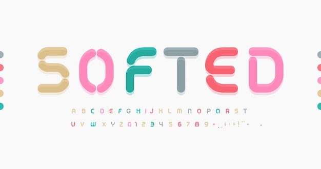 Awesome softed alphabet soft rounded font minimal type for modern futuristic logo headline