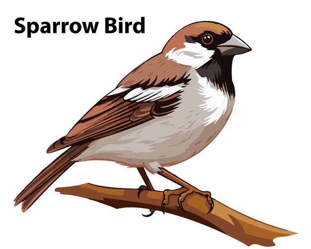 Vector an awesome sparrow bird mascot vector illustration