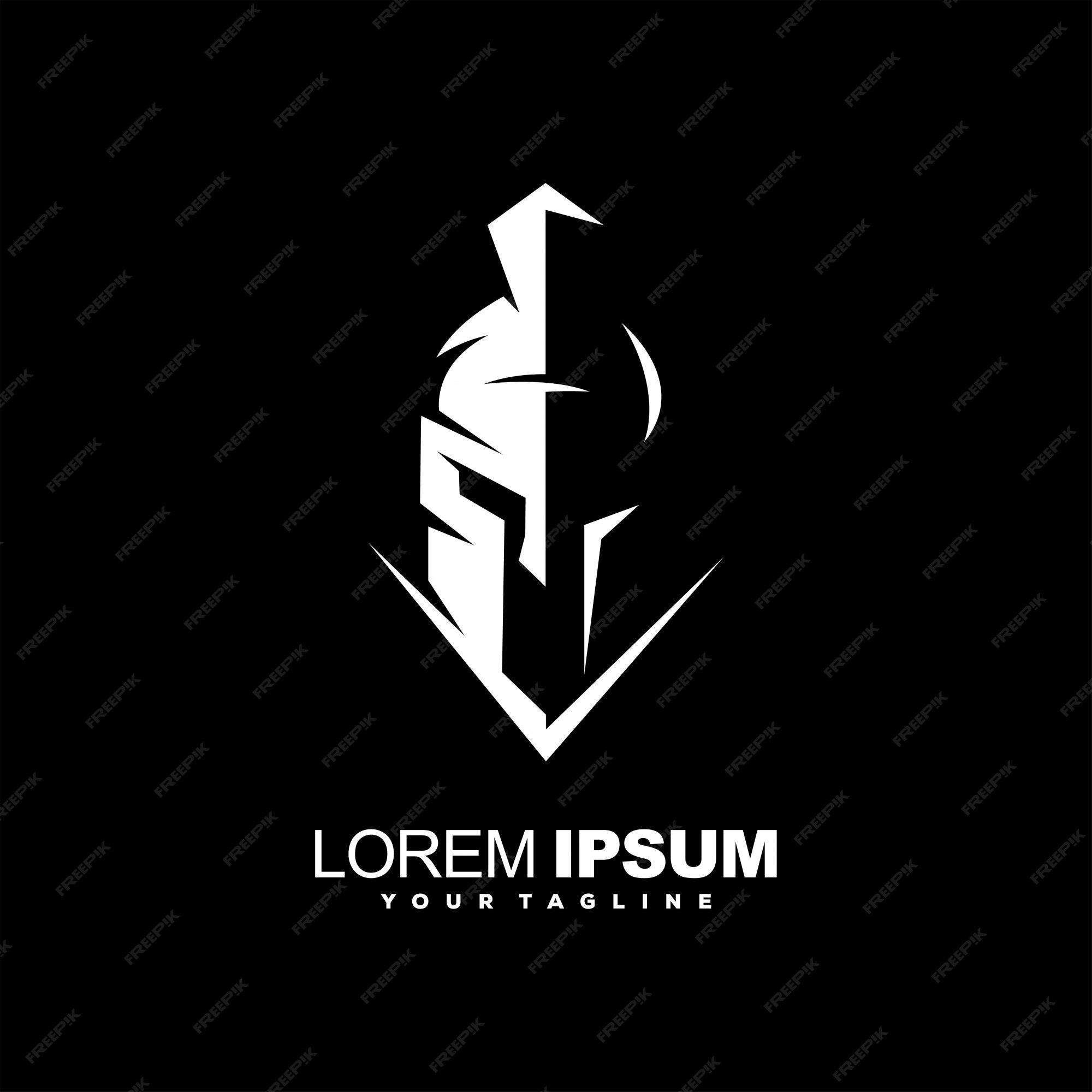 Premium Vector | Awesome spartan helmet logo design