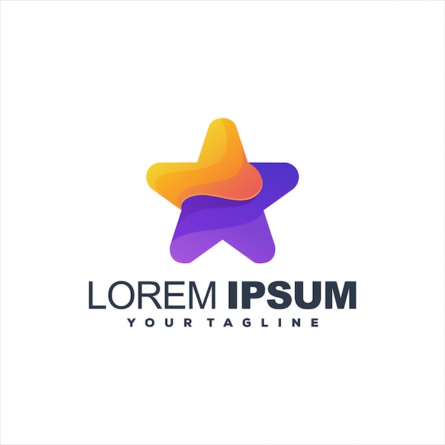 Vector awesome star gradient logo design