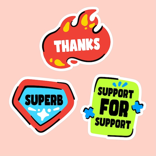 Vector awesome sticker pack