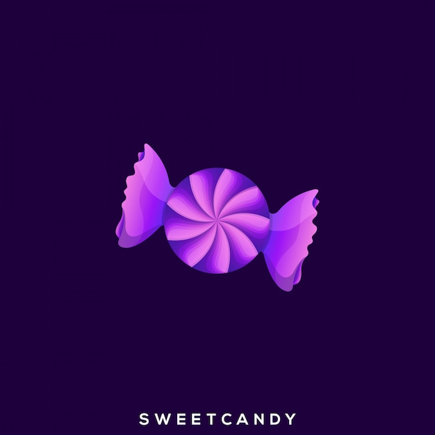 Awesome sweet candy premium logo