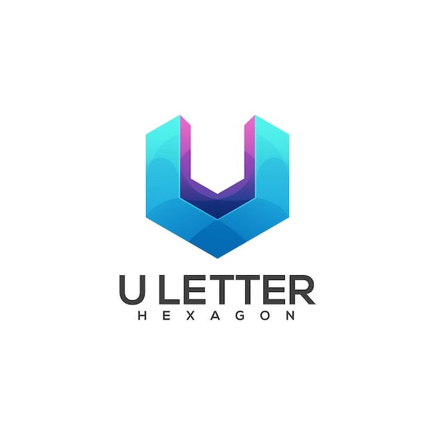 Awesome u letter logo kleurrijk