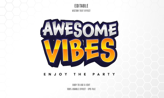 Awesome vibes editable text effect with modern and simple style