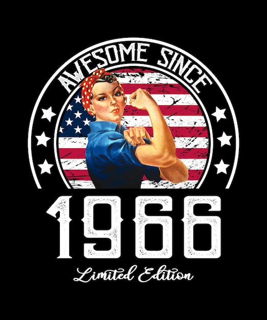 Awesome Since Vintage 1966 T-Shirt Design