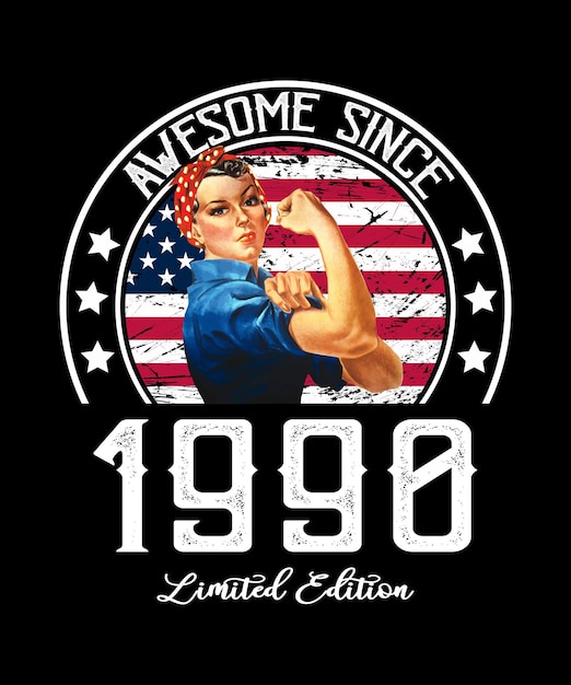 Awesome Since Vintage 1990 T-Shirt Design