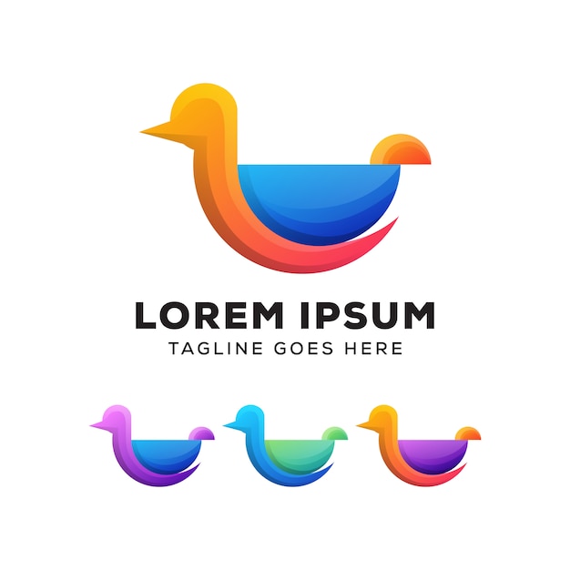 awesome water duck logo template