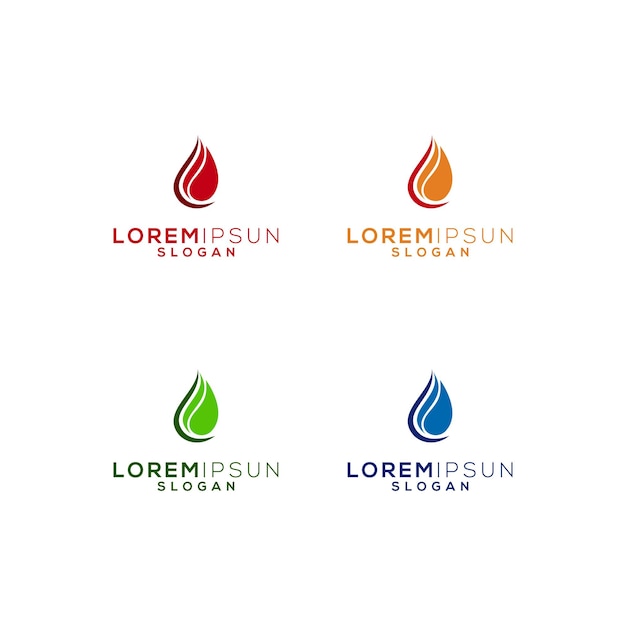 Awesome Water Fire Premium Logo Vector