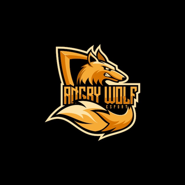 Awesome wolf e-sport логотип