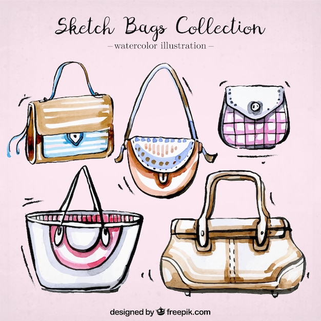 Awesome woman's bags in watercolor style