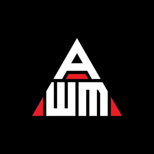 AWM 三角形字母標誌設計,三角形形狀, AWM三角形標誌設計AWM 三角向量標誌模板,紅色 AWM 三邊形標誌,簡單優雅和豪華的標誌