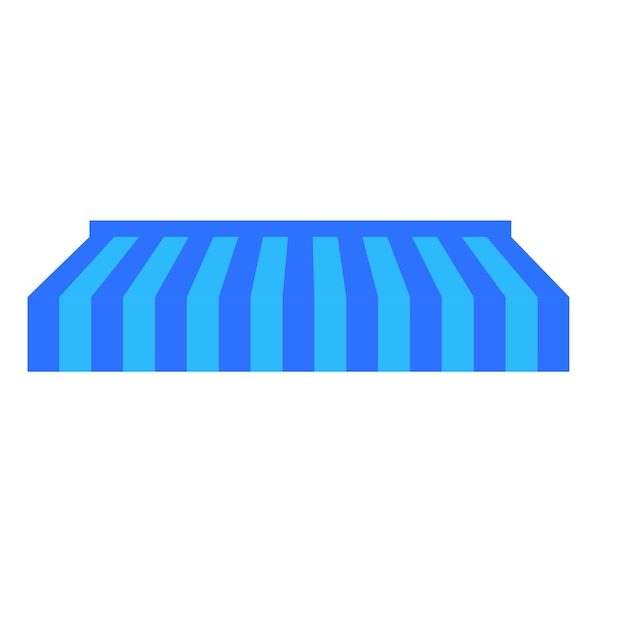 Vector awnings blue and white sunshade and outdoor awnings for cafe and shop window