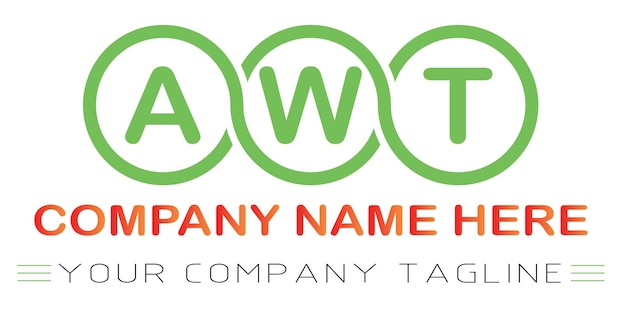 Vector awt letter logo design