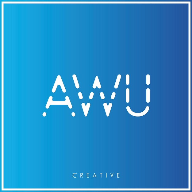 Awu creative vector последний дизайн логотипа минимальный последний логотип премиум векторная иллюстрация монограмма