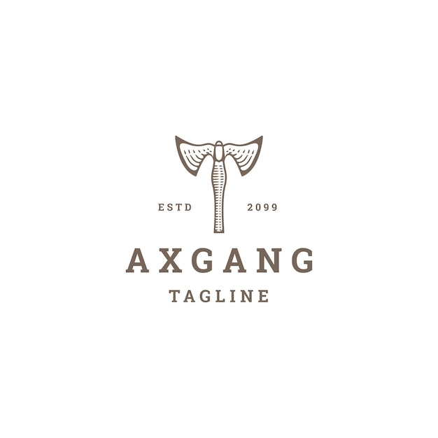 Vector ax gang logo vintage flat vector