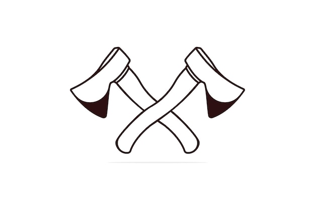 Vettore hammer in cross sign logo vettoriale strumenti di lavoro per la costruzione concetto di icona dell'oggetto