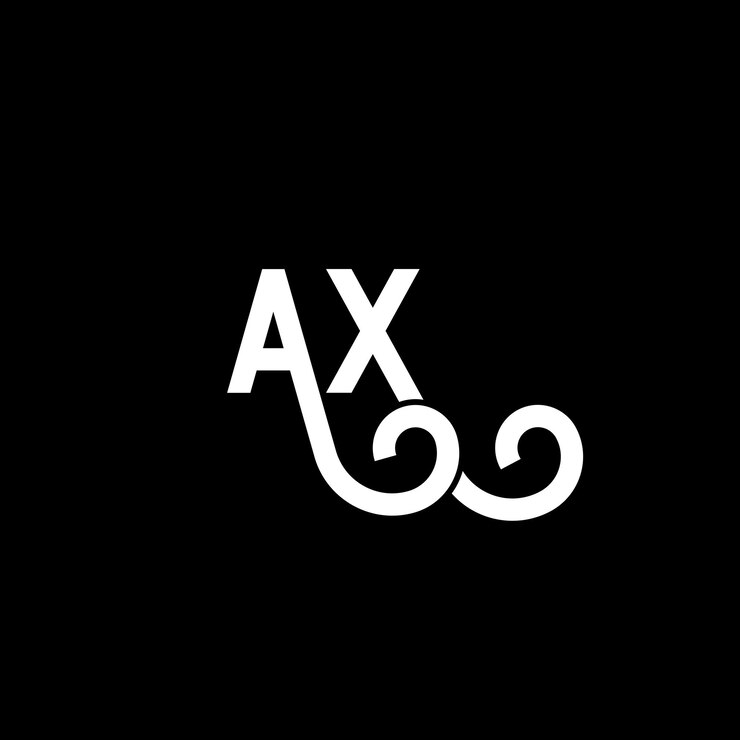 Vector 검은색 바탕에 ax 글자 로고 디자인 ax 크리에이티브 이니셜 글자 로그 개념 ax 문자 디자인 ax 흑색 바탕에  글자 디자인 a x a x 로고
