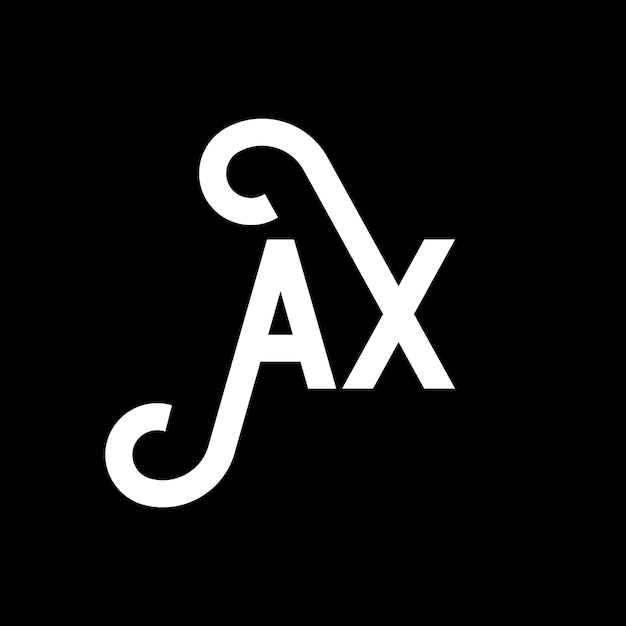 ベクトル 黒い背景に ax 文字のロゴデザイン ax クリエイティブ・イニシアル ax フォトグラフ ax ブラックフォトに ax 白い文字デザイン ax ax