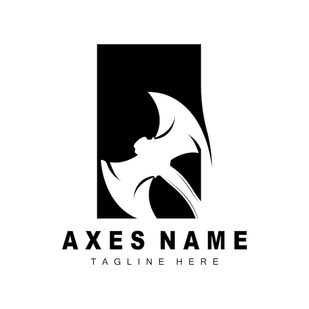 Vettore ax logo design war tool illustrazione e vettore di taglialegna