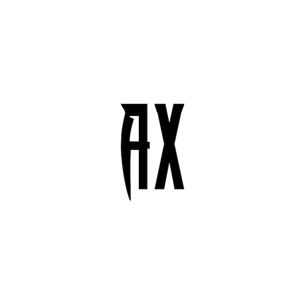 Vector ax monogram logo design letter text name symbol monochrome logotype alphabet character simple logo