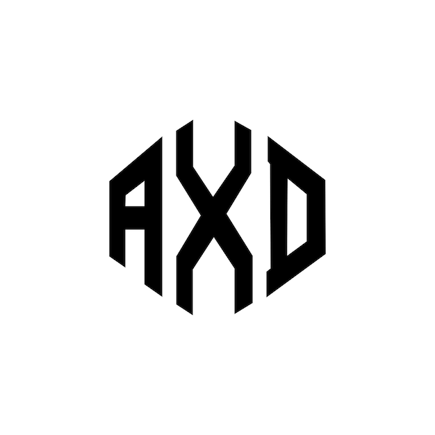 AXD letter logo design with polygon shape AXD polygon and cube shape logo design AXD hexagon vector logo template white and black colors AXD monogram business and real estate logo