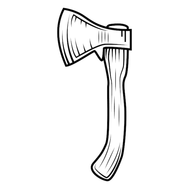 Axe engraved drawing vector illustration