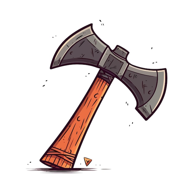 Axe icon isolated Image of abstract battle ax Axe logo design in flat design Vector illustration