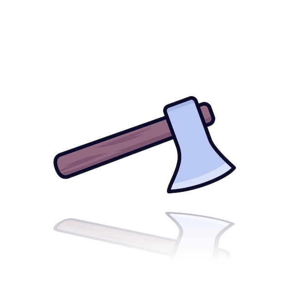 Axe icon with outline vector