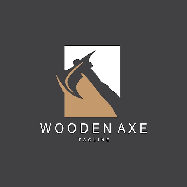 Axe Logo Wood Cutting Tool Lumberjack Vector Simple Minimalist Design Symbol Template