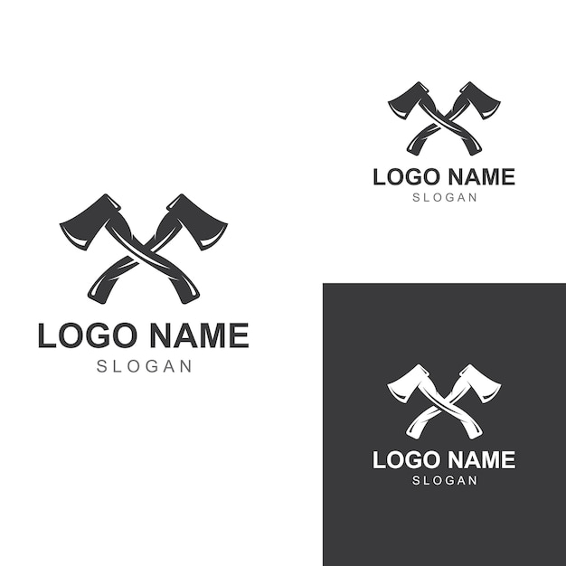 Axe logohatchet-logo met conceptontwerpsjabloon voor vectorillustratie