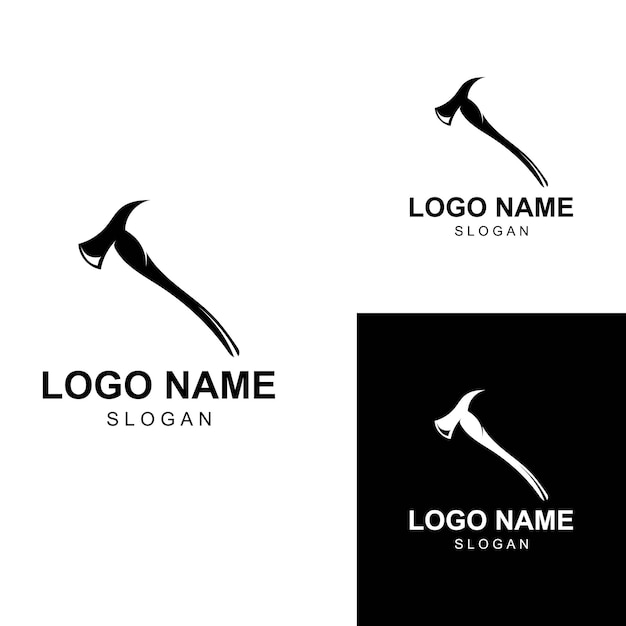 Axe logohatchet-logo met conceptontwerpsjabloon voor vectorillustratie