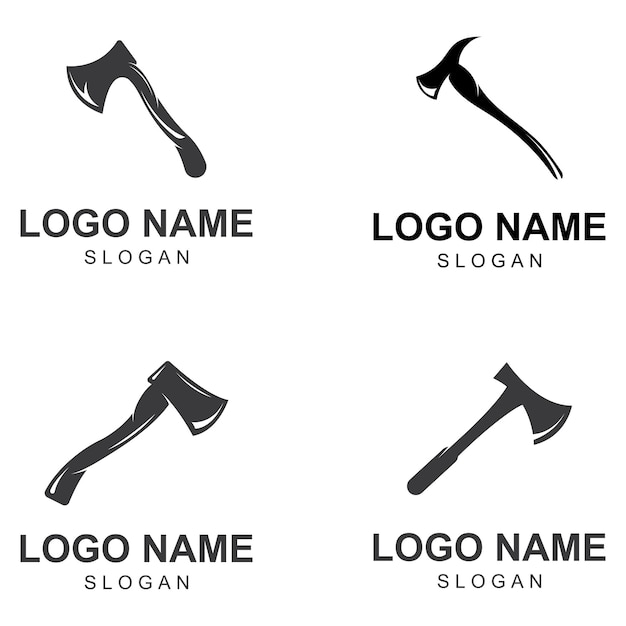 Axe logohatchet-logo met conceptontwerpsjabloon voor vectorillustratie