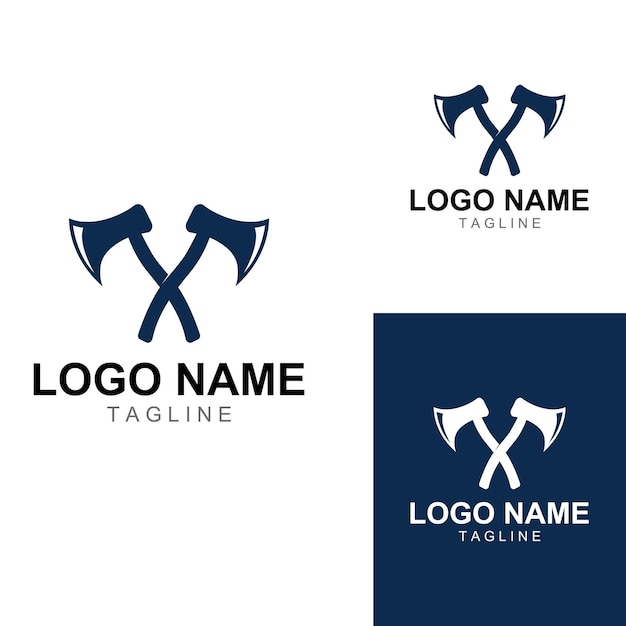 Axe logohatchet logo with concept design vector illustration template