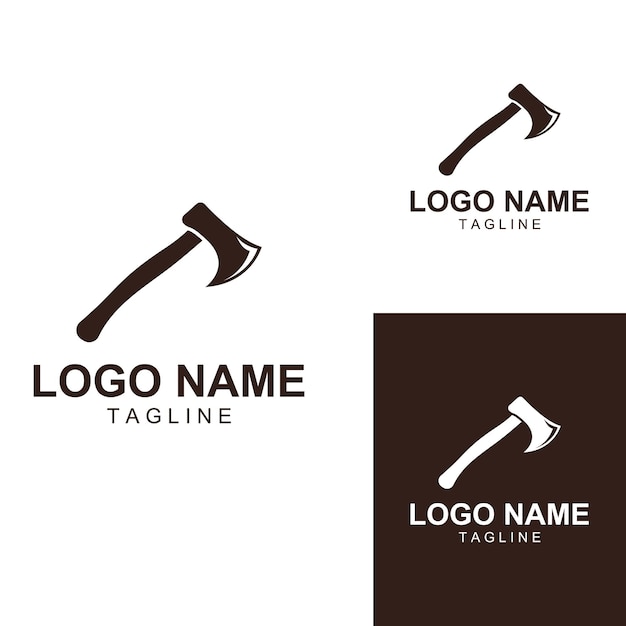 Axe logohatchet logo with concept design vector illustration template