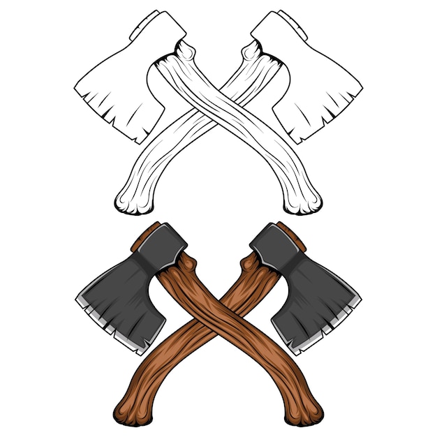 Vector axe vector art crossed axe vector art