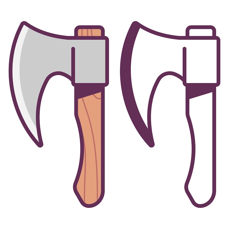 Vector axe vector cartoon illustration isolated on a white background.