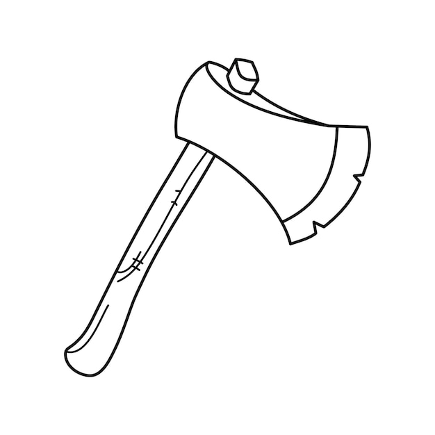 Axe vector illustration. Cartoon axe. Axe hand draw isolated.