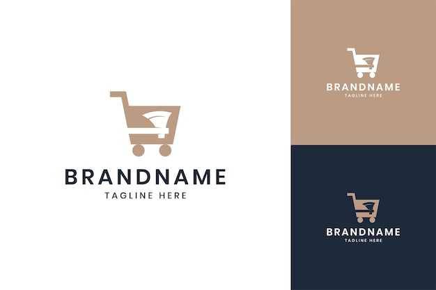 Axe winkelen negatief ruimte logo-ontwerp