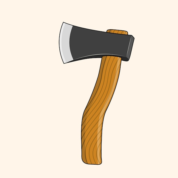 Axe with a wooden handle vector design