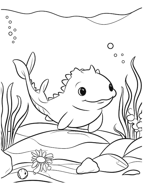 Axolotl coloring page