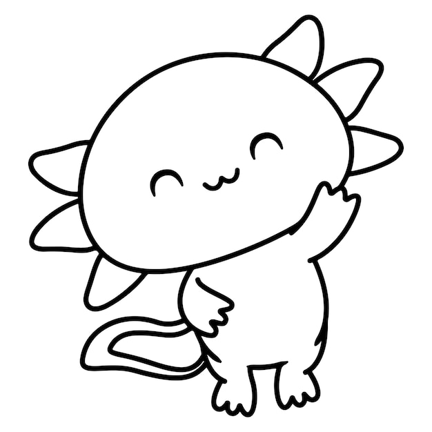 子供のためのaxolotlぬりえページプレミアムベクトル