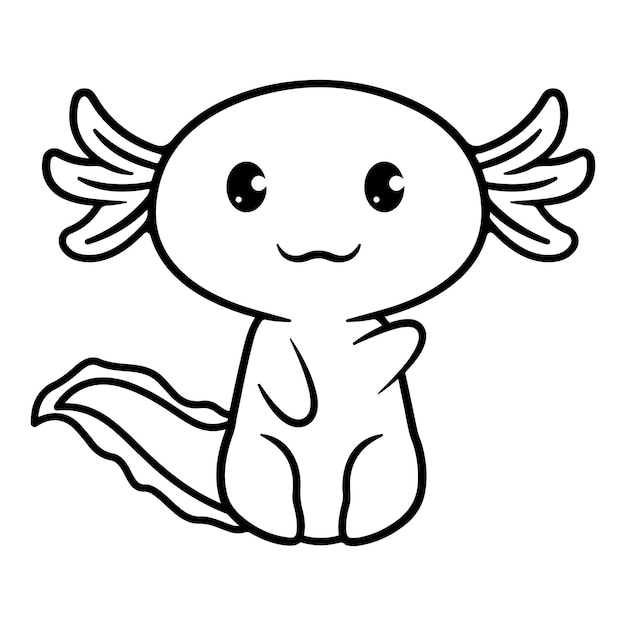 Axolotl Coloring Pages For Kids premium vector