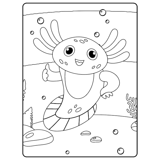 Axolotl coloring pages for kids